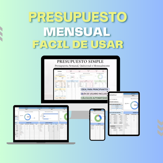 Planificador Financiero Sencillo Mensual - ¡Ahorra y Sal de DEUDAS! 💰🔒
