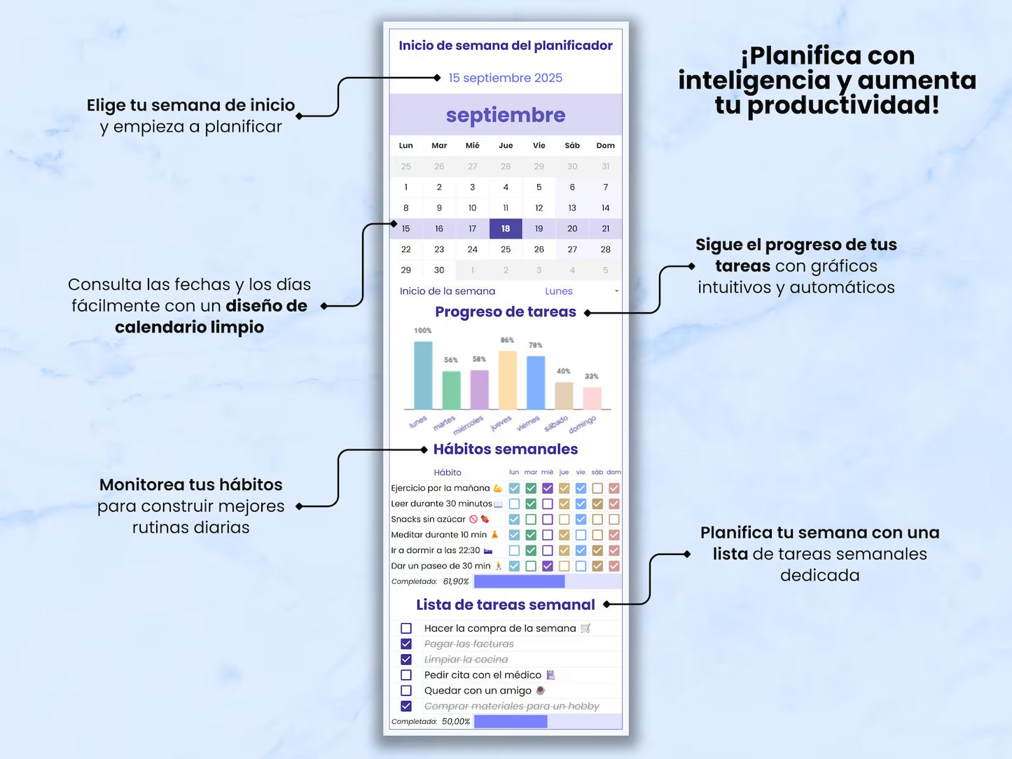 Planificador Semanal 📆✅ ¡Planifica y CUMPLE con todos tus OBJETIVOS! ✅