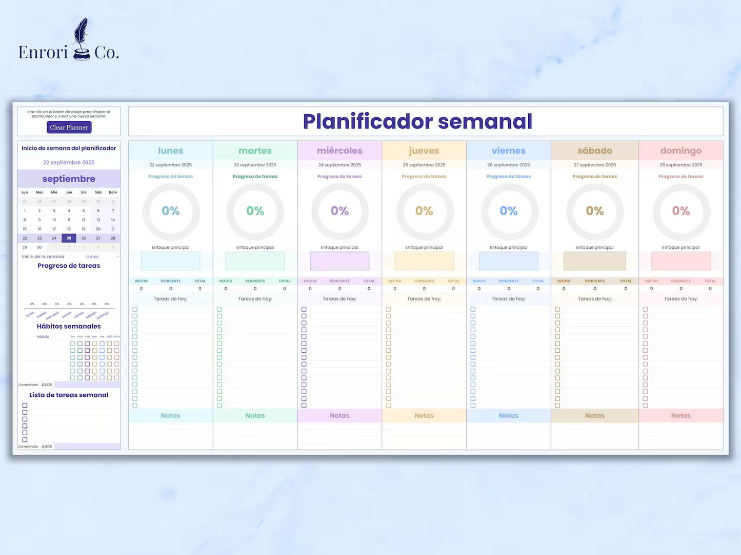 Planificador Semanal 📆✅ ¡Planifica y CUMPLE con todos tus OBJETIVOS! ✅